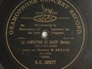 M. RENAUD la damnation de faust DISQUE MONOFACE 78 tours RPM GRAMOPHONE 32077