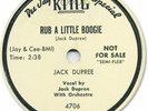 1954 JACK DUPREE R&B 78 RPM Record. Rub a Little Boogie. Promo