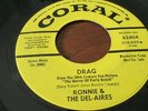 RONNIE & THE DEL-AIRES DRAG/MY FUNNY VALENTINE CORAL LABEL  62404 SURF HOT ROD