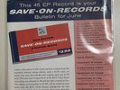 NM Elvis Presley Save-On Records Bulletin For June ‘56 SPA-7-27 NM/NM