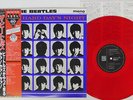 BEATLES A HARD DAY'S NIGHT ODEON EAS-70132 Japan OBI CLEAR RED MONO LP