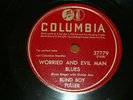 BLIND BOY FULLER 78-rpm Columbia-37779 Worried & Evil Man Blues/Stealing Bo-Hog