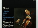 MAURICE GENDRON - JS BACH the 6 suites for cello solo PHILIPS 3xLPs box EX