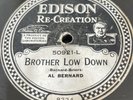 Edison Diamond Disc Record 50921 Billy Murray - Al Bernard BROTHER DOWN LOW VV+