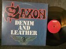 SAXON Denim and Leather LP NEAR MINT 1981 METAL