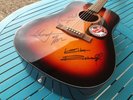 ROLLING STONES autograph guitare signed live MICK JAGGER , KEITH RICHARDS & RON