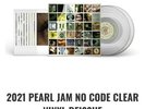 ?Pearl Jam Clear Vinyl Record No Code 2021 Limited Edition Ten Club SOLD OUT?