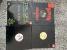4 hip hop vinyls. Dr dre , Kanye west, the game and tupac
