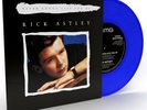 RICK ASTLEY SIGNED NEVER GONNA GIVE YOU UP BLUE LIMITED EDITION BLUE VINYL PROOF