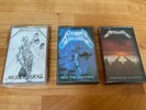 Metallica master of puppets, ride the lightning and justice cassettes paper rare