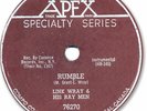 Super Rare 1958 LINK WRAY Instrumental Rock’n Roll 78 RPM Record. Rumble/Swag E+