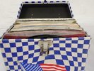 VINTAGE PSYCHEDELIC PLATTER PAK 45 RPM CASE WITH 50 RECORDS 1970s ROCK POP DISCO