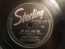 super rare hank williams sterling label number 208 78 record