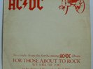 AC/DC FOR THOSE ABOUT TO ROCK UK RARE VINYL SINGLE PROMO 1981