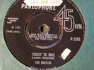 THE BEATLES - TICKET TO RIDE rare UK 1965 PROMO SAMPLE / BEAT / 1ST PRESS /VG