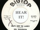 Del Shannon TEEN 45 (Bigtop 3075 PROMO) Hats Off To Larry /Don't Gild   CLASSIC