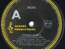 AC/DC Rare OZ 1980 Reissue 45 Highway to hell VG+ Yellow/Black Albert AP104