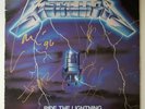 METALLICA SIGNED BY ALL 4 MEMBERS  IN GOLD RIDE THE LIGHTNING LP - COVER ONLY