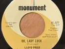 Lloyd Price - Oh, Lady Luck / Woman 45 Monument vg+ Northern soul
