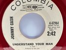 Johnny Cash: Understand Your Man 45 Red Vinyl PROMO 1964 Country Folk Rock