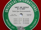 Abbott & Costello Go to Mars Red Vinyl Radio Spots Promo LP 1953 Sci-Fi