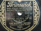78 rpm Brunswick 6291, Boswell Sisters, Dorsey Brothers, Devil and Sea, jazz V