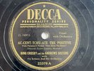 Accentuate Positive Fellow Poughkeepsie Bing Crosby Andrews Decca 23379 V+ 78