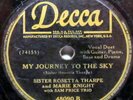 Black Gospel 78rpm SISTER ROSETTA THARPE My Journey To The Sky Funk Soul