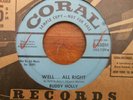 ROCKABILLY 45 BUDDY HOLLY ON CORAL DJ VG++ WELL ALL RIGHT  /HEARTBEAT