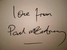 Paul McCartney signed note The Beatles