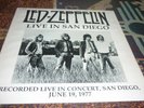 Led Zeppelin Live Vinyl LP    In San Diego VG+++ 1988