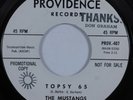 Instrumental Rockabilly Surf 45 MUSTANGS Topsy 65 PROVIDENCE VG++ promo HEAR