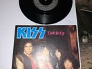 KISS RARE 45” LP/VINYL “LICK IT UP/NOT FOR THE INNOCENT” W/POSTER VINTAGE IMPORT