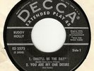 45RPM, BUDDY HOLLY EP, DECCA ; THAT'LL BE THE DAY ' G+ ' NO COVER ROCK