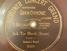 BERLINER CONCERT GRAND GRAM-O-PHONE SOUSA'S BAND JACK TAR MARCH BRASS INSCRIBED