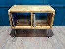 The Fane double Vinyl record player/multi use storage cube with 10