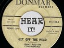 Crude Wild NJ Instro Rocker 45 LENNY & THE CONTINENTALS Get Off DONMAR hear