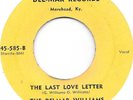 DELMAR WILLIAMS SINGERS Last Love Letter Starday Custom hillbilly 45 HEAR