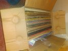 box of vinyl records ( 40 classic rock records)