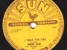 78-ROCKABILLY-JOHNNY CASH-I WALK THE LINE/GET RHYTHM on SUN 241-RARE/V+