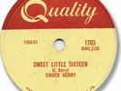 1957 CHUCK BERRY Rock’n Roll 78 RPM Record. Sweet Little Sixteen