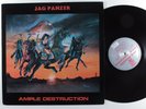 JAG PANZER Ample Destruction IRON WORKS LP VG+ dark red vinyl w/ lyric insert