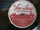 THE SPANIELS - R&B 78rpm VEEJAY #229 - GAVE ME PEACE OF MIND / PLEASE DONT TEASE