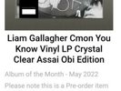 Liam Gallagher Cmon You Know Vinyl LP Crystal Clear Assai Obi Edition 2022
