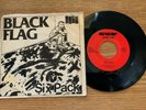 PUNK ROCK 45 BLACK FLAG SIX PACK w/ FIRST PRESSING BLACK AND WHITE SLEEVE VG+
