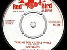 Evie Sands Take Me For A Little While 45 w COMPANY SLEEVE UK 1965 Red Bird NM