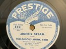 JAZZ 78 Thelonious Monk Trio MONK'S DREAM/LITTLE ROOTIE TOOTIE Prestige 850 DJ