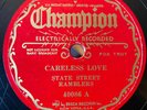 78 Rpm Jazz State Street Ramblers 'Careless Love / Tiger Moon' US Champion