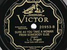 Victor #20953: L.C. Prigett/Martha-Sure As You Take A Woman/When I Say Ta-Ta E+