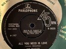 Beatles All You Need Is Love Early Press No TV Reference  Rare Push Out Centre